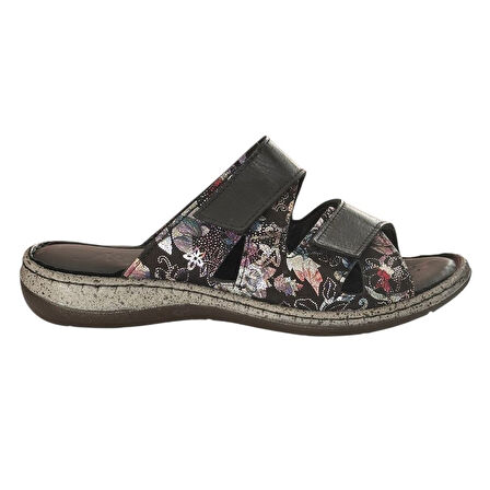 Cex 25Y NBL03 Siyah Kadın Hakiki Deri Günlük Terlik