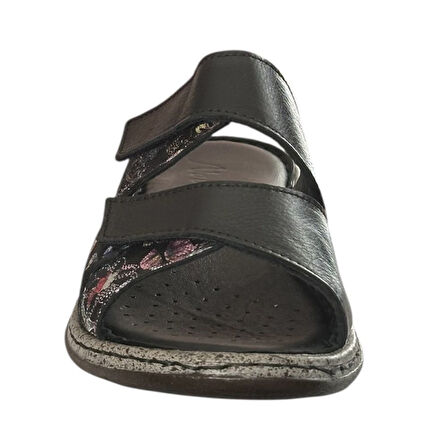 Cex 25Y NBL03 Siyah Kadın Hakiki Deri Günlük Terlik