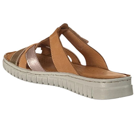 Cex 25Y NBL01 Taba Kadın Hakiki Deri Günlük Terlik