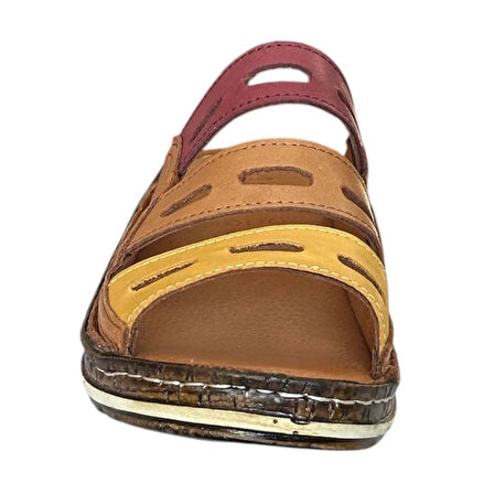 Cex 25Y NBL05 Taba Kadın Hakiki Deri Günlük Terlik