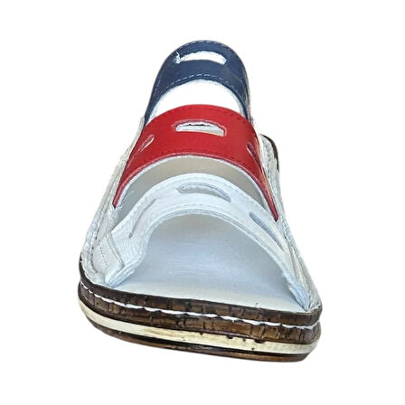 Cex 25Y NBL05 Beyaz Kadın Hakiki Deri Günlük Terlik