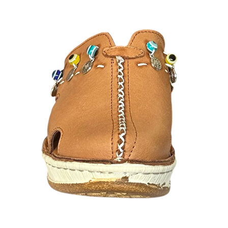 Cex 25Y NBL07 Taba Kadın Hakiki Deri Günlük Terlik