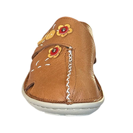 Cex 25Y NBL08 Taba Kadın Hakiki Deri Günlük Terlik