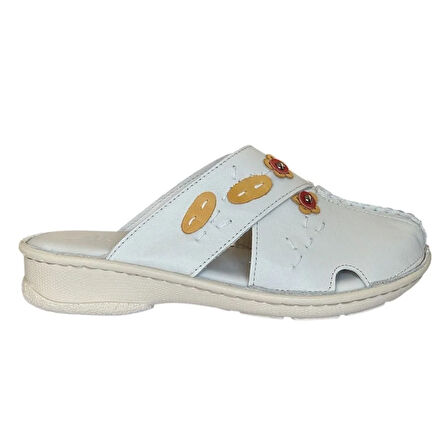 Cex 25Y NBL08 Bej Kadın Hakiki Deri Günlük Terlik