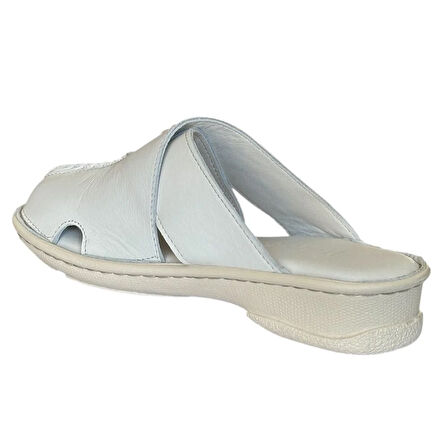 Cex 25Y NBL08 Bej Kadın Hakiki Deri Günlük Terlik