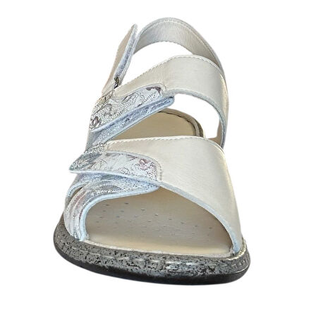 Cex 25Y NBL09 Beyaz Kadın Hakiki Deri Günlük Sandalet