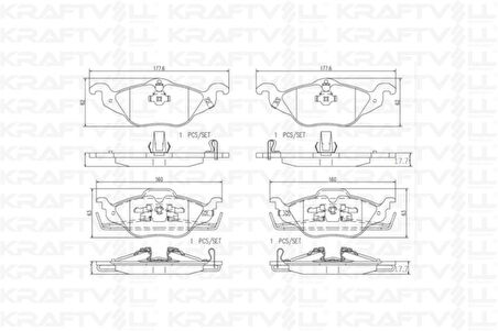 Opel On Fren Balatası Astra G Zafıra A 98>10 - Kraftvoll 07010013