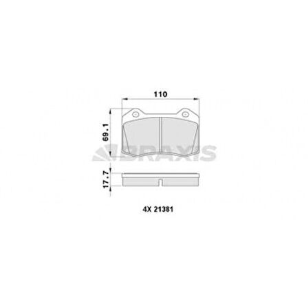 Ford On Fren Balatası Takımı  Citroen Ds3 14>15 Ds  15>19 İbiza II (6k1) 1.8 T 20v Cupra 00>02 Arka Fren - Braxıs Aa0380