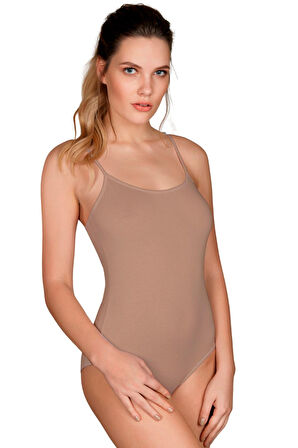 Kadın Pamuklu Alttan Çıtçıtlı İp Askılı Badi (5713) MAN5713