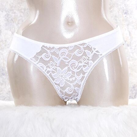 Kadın Pamuklu Dantelli Slip (2784)