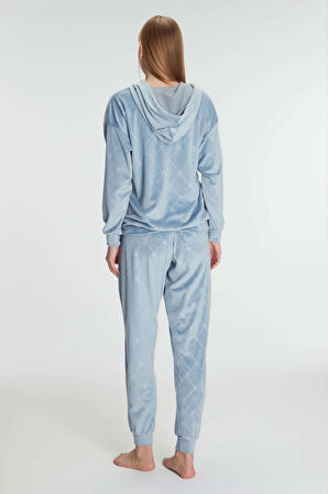 Anıl 11301 Kadın Kapüşonlu Uzun Kol Sweatshirt Pijama Takımı MAN11301