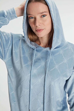 Anıl 11301 Kadın Kapüşonlu Uzun Kol Sweatshirt Pijama Takımı MAN11301