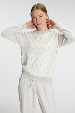 Anıl 11241 Kadın Uzun Kollu Sweatshirt Pantolon Takım Pijama Takımı MAN11241