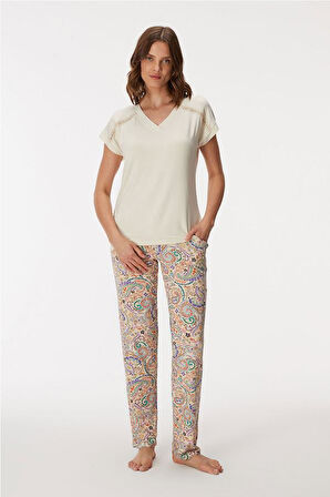Anıl MAN11357 Kadın T-Shirt ve Pantolon Takım