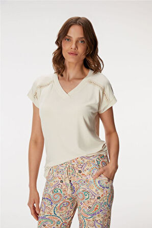 Anıl MAN11357 Kadın T-Shirt ve Pantolon Takım