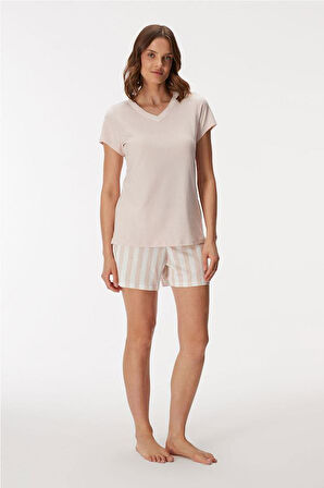 Anıl MAN11407 Kadın T-Shirt ve Şort Takım