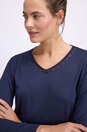 Anıl Kadın Uzun Kollu T-Shirt ve Pantolon Pijama Takımı – Konforlu, Şık ve Nefes Alabilen Ev Giyim 11533