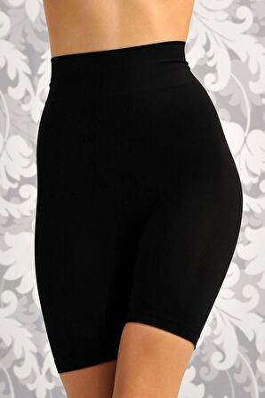 Kadın Beyaz Toparlayıcı İnceltici Kısa Paçalı Yüksek Bel Şort Korse