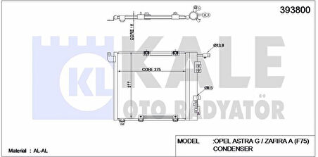 Opel Klima Radyatoru Astra G Zafıra A Y17dth Y17dtl Y22dtr 425×400×18 - Kale 393800