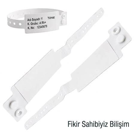 300 Adet Beyaz Renk Hastane Tipi Hasta Kimlik Bilekliği - Kilitli Yetişkin Hasta Tanımlama Bandı Künyesi