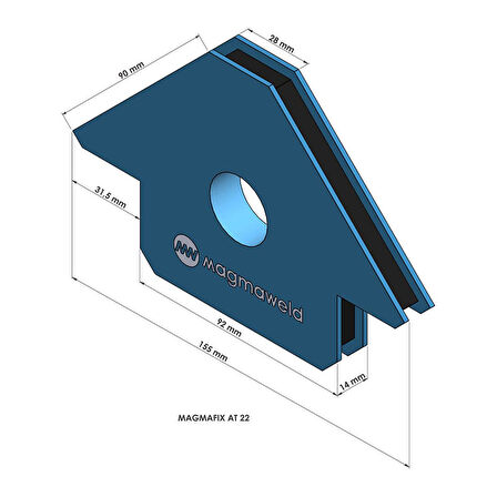 Magmaweld Magmafix AT-22 Manyetik Kaynak Gönyesi - 22 Kg