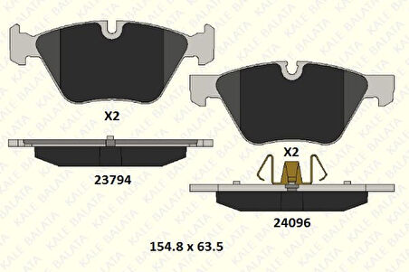 Bmw Fren Balatası On Bmw E81 E82 E87 E88 E90 E92 E93 - Kale B 24096 203 05 Msh