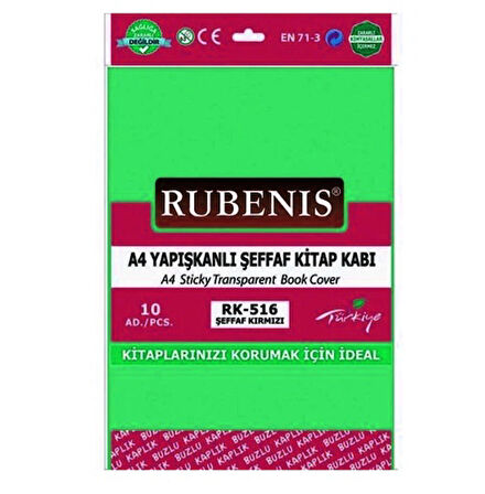 Hazır Kitap Kabı Şeffaf 10Lu Yeşil