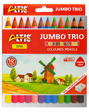 Altıs Jumbo Trio Kuru Boya Kalemi 12li 5735
