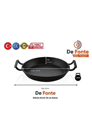 De Fonte Döküm Demir Yuvarlak Çap 22 Cm Sahan DFS2200 