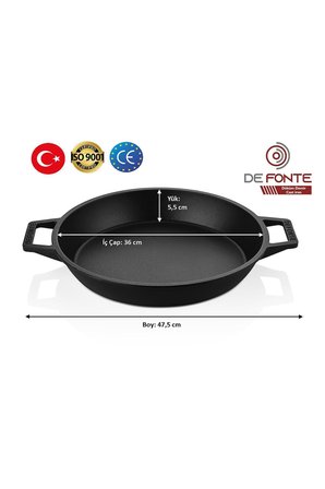De Fonte Döküm Demir Çap 36 Cm Kavurma Tavası DFY3600 