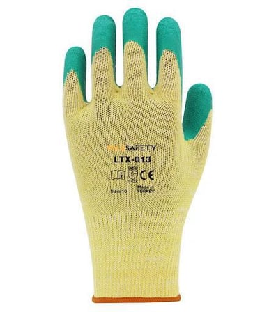Maxsafety LTX013 Lateks Camcı Eldiveni Sarı Yeşil