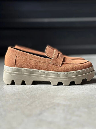 Knack Yüksek Taban Klasik Ayakkabı 779 Taba Süet