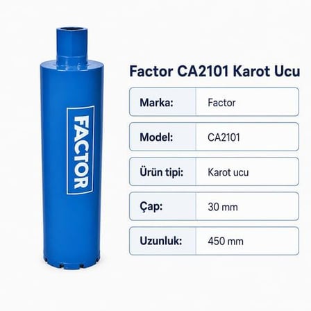 Factor CA2101 Elmas Sulu Karot Ucu 30x450 mm