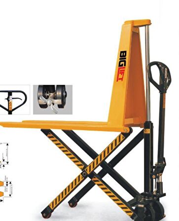 BigLift Kg RM-HLTN-10 115 cm Makaslı Yüksek Şase Transpalet 1000