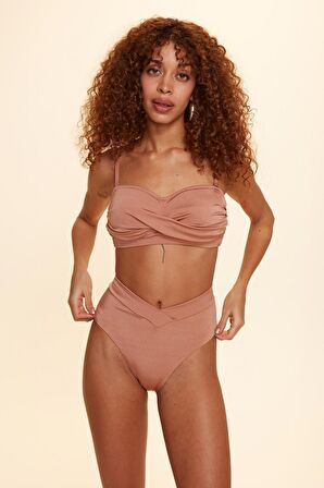 No Gossİp Dennis Soft Straplez Bikini Tek Üst Kahve-Bronz 229108