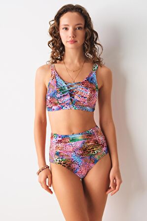 Dolores Toparlayıcı Bikini Tek Üst Leopar 239106-D