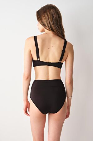 Bardot Yüksek Bel Bikini Tek Alt Siyah 239205