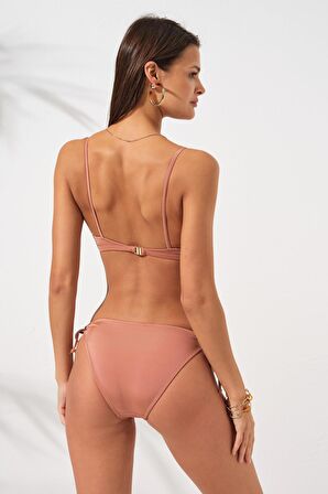 Blake Büzgülü Önden Bağlamalı Bikini Bronz 231226