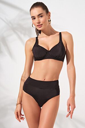 Herve Toparlayıcı Balenli Bikini Siyah 231230