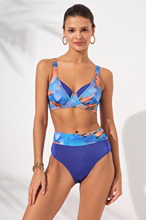 Herve Toparlayıcı Balenli Bikini Marbel 231230-D