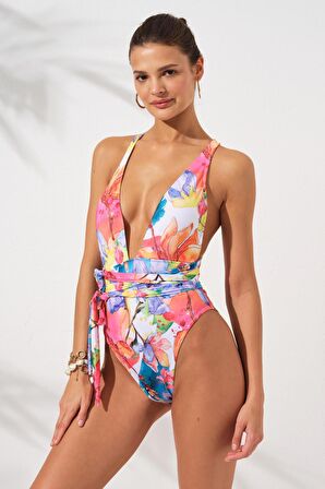 Camila Belden Çapraz Bağlamalı Mayokini Garden 231604-D