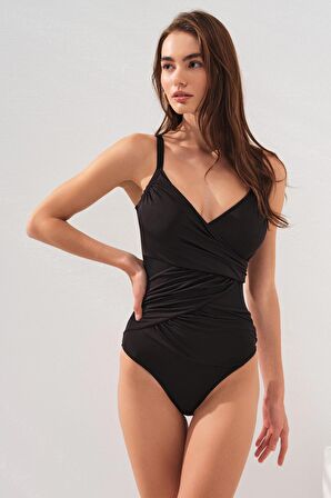 Tül Detaylı Parçalı Mayo Siyah 231108