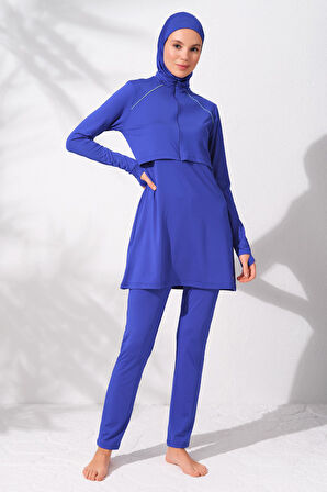 Pierre Cardin 231917 Saks Uzunkollu Fermuarlı Tesettür Mayo Takım