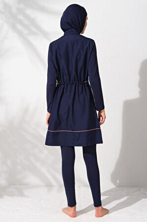 Pierre Cardin 231924 Lacivert Uzunkollu Fermuarlı Tesettür Mayo Takım