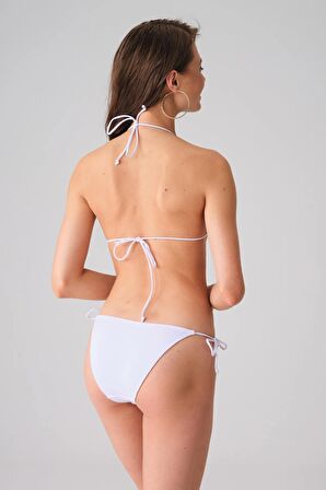 Ase Üçgen Bağcıklı Bikini Üstü Beyaz