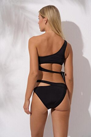 Pierre Cardin Tek Omuz Bağlamalı Bikini Takım Siyah 241270