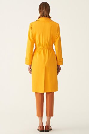 Anderson Regular Fit Erkek Yaka Diz Altı Mandalina Renk Kadın Trench Mont