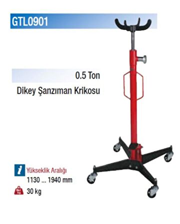 Gar Tool Hidrolik Dikey Şanzıman Krikosu 500 Kg. Çatal Sehpalı GTL0901