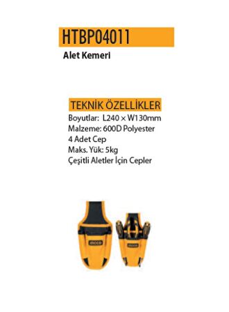 İngco Cepli Alet Kemeri 4 Gözlü 240x130mm HTBP04011