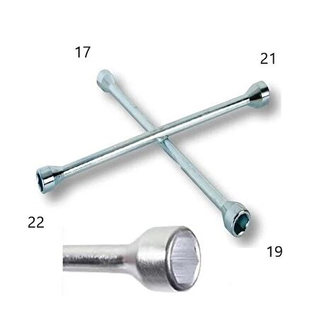 MT Tools 4 Kollu Bijon Anahtarı İstavroz Tip Nikelajlı 17-19-21-22mm TMBAP1722